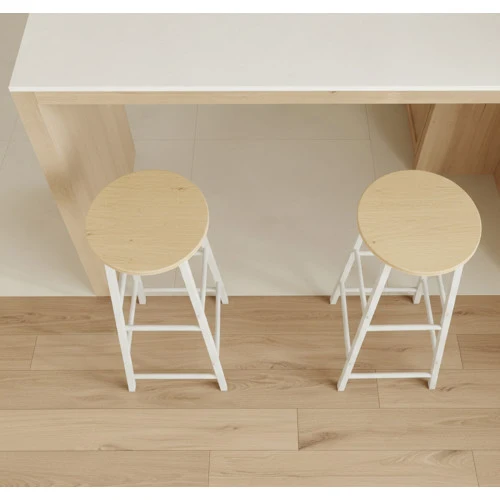 Lot de 2 tabourets hauts Louis blancs et Sonoma