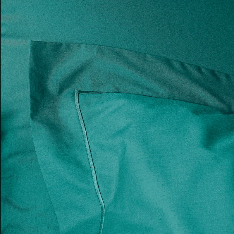 Taie d'oreiller Percale 65 x 65 cm Pur Coton Peigné Longues Fibres 80 Fils/cm² Paon