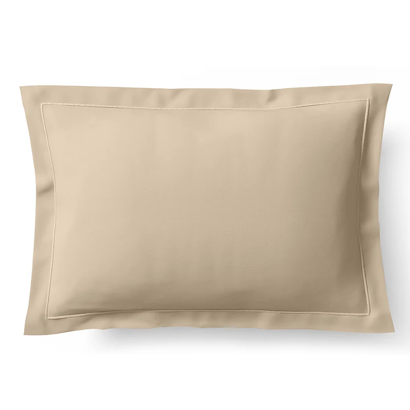 Taie d'oreiller Percale 50 x 70 cm Pur Coton Peigné Longues Fibres 80 Fils/cm² Lin
