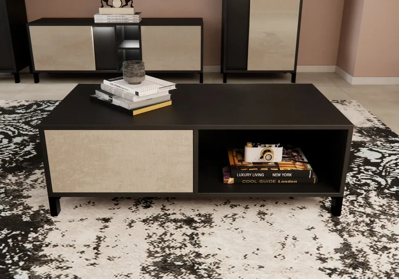 Mur tv high gloss champagne led VENUS