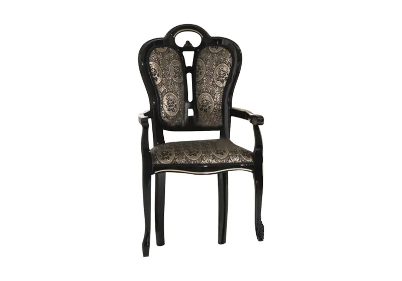 Salle à manger laquée noir argent ALIA