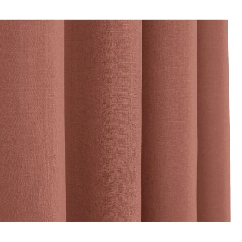 Paire de rideaux à œillets "effet lin" 140 x 260 cm Moonlight deco Rose boisé