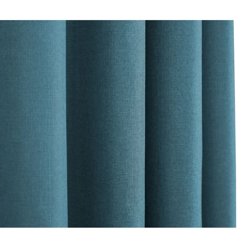 Paire de rideaux à œillets "effet lin" 140 x 260 cm Moonlight deco Paon