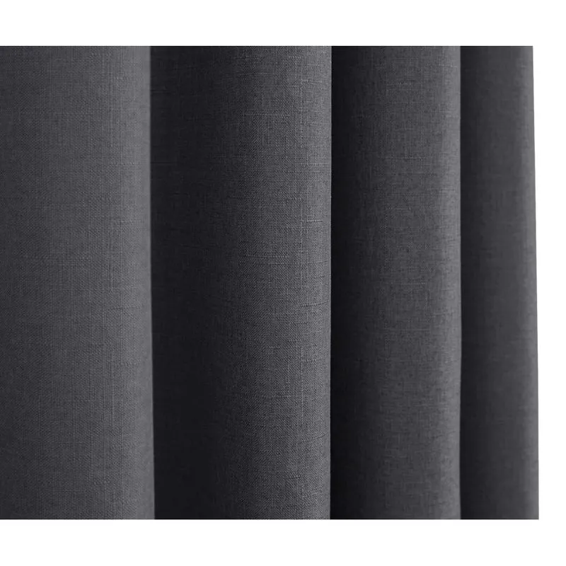 Paire de rideaux à œillets "effet lin" 140 x 260 cm Moonlight deco Granite