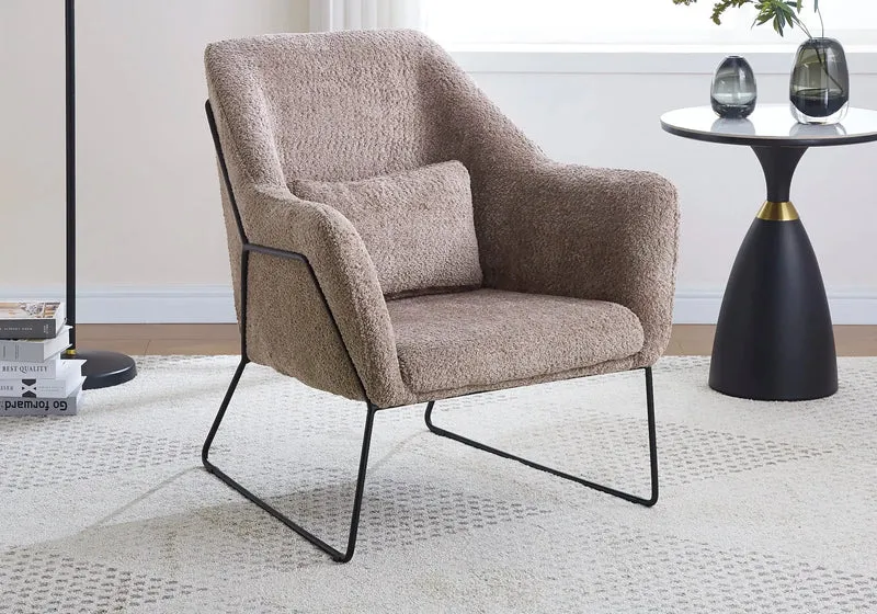 Fauteuil noir velours beige - Fitia