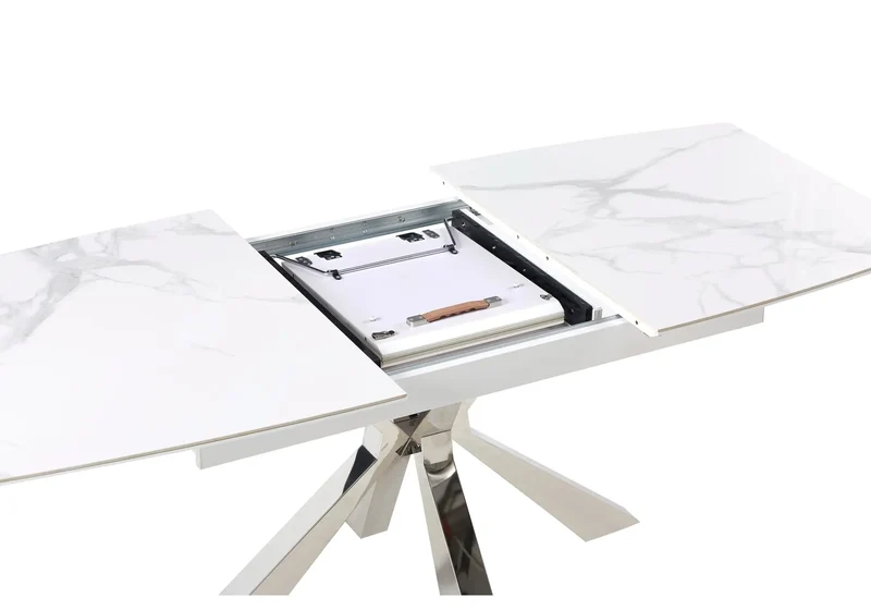 Table extensible céramique chromé marbre gris - Urso