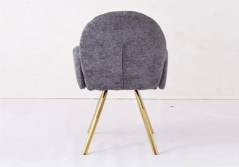 Fauteuil de table velours anthracite pieds dorés - Mimi x2