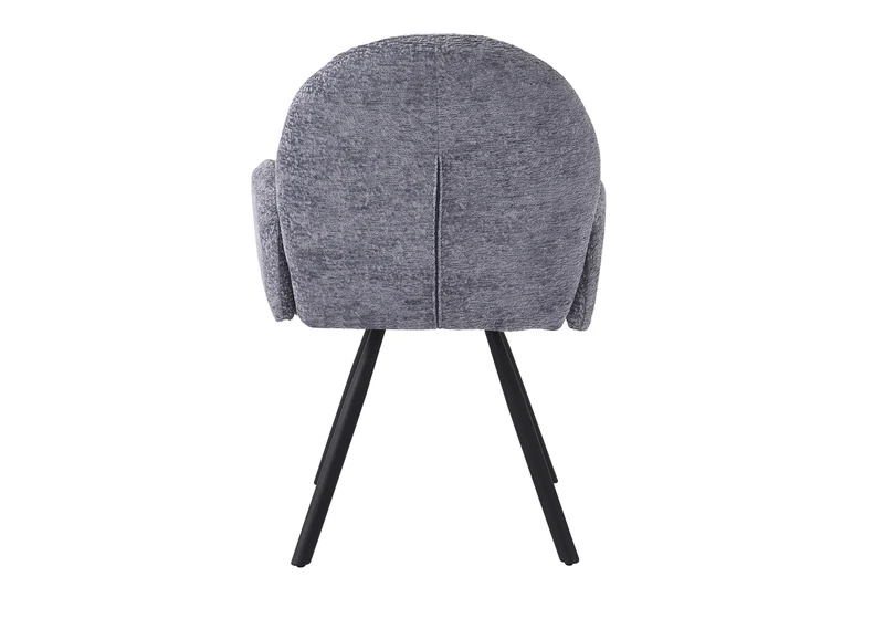 Fauteuil de table velours anthracite pieds noirs - Mimi x2