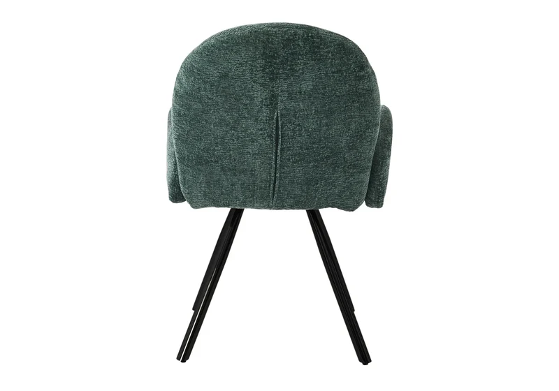 Fauteuil de table velours vert pieds noirs - Mimi x2