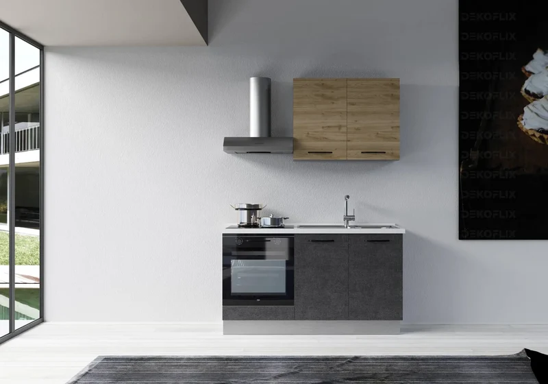Petite Cuisine Équipée Titane Chêne STAR 150