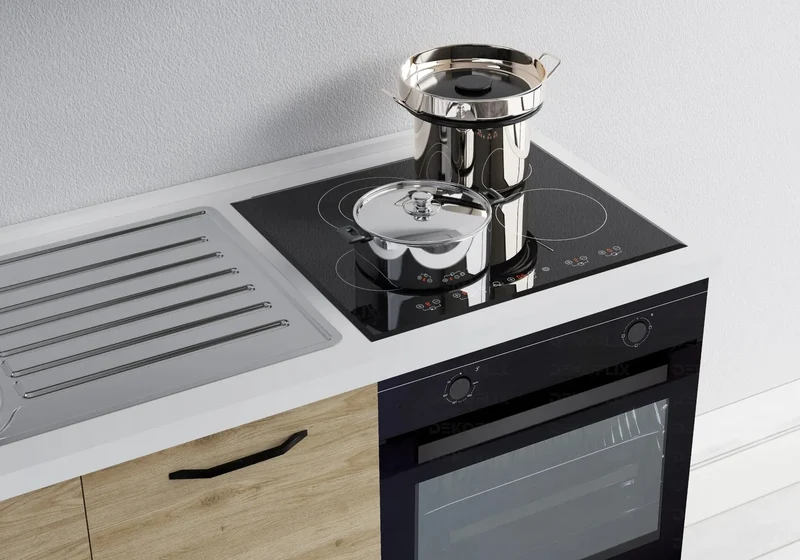 Petite Cuisine Équipée Chêne Titane STAR 150