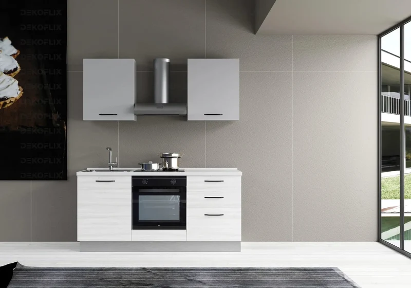 Cuisine Équipée Pas Cher Chêne Gris STAR 180