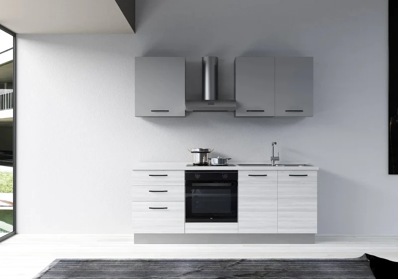 Cuisine Avec Électroménager Chêne Gris STAR 210
