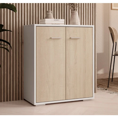 Buffet blanc & chêne clair - 60 X 71 cm - London