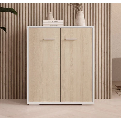 Buffet blanc & chêne clair - 60 X 71 cm - London