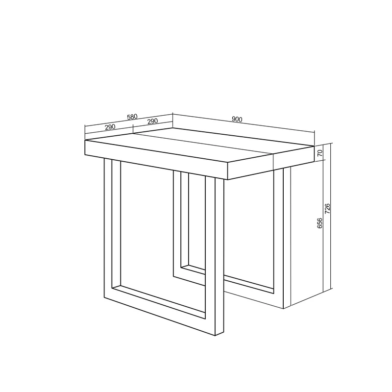 Table console extensible blanche 300 cm – Jusqu’à 14 personnes – Pieds en bois massif noirs en U