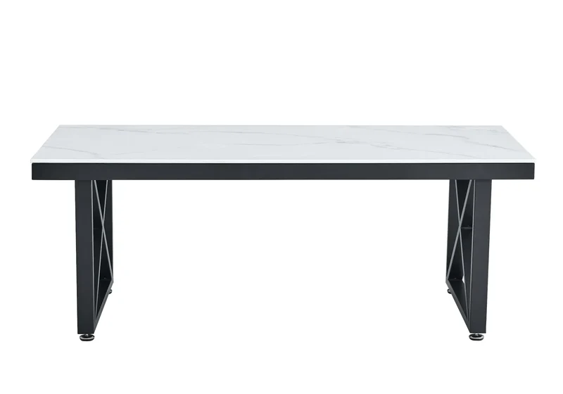 Table basse noire marbre blanc - Clara