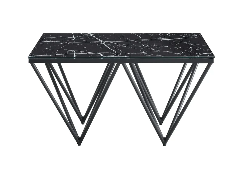 Table basse carrée noire marbre noir - Gusta