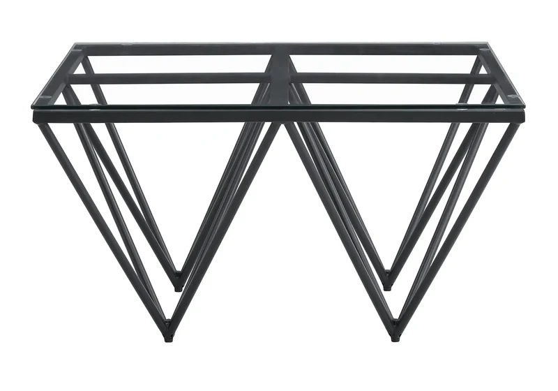 Table basse carrée noire en verre - Gusta