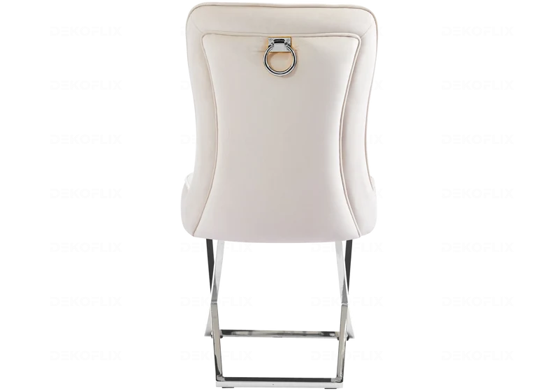 Chaises velours beige argenté avec anneau - Ursi x2