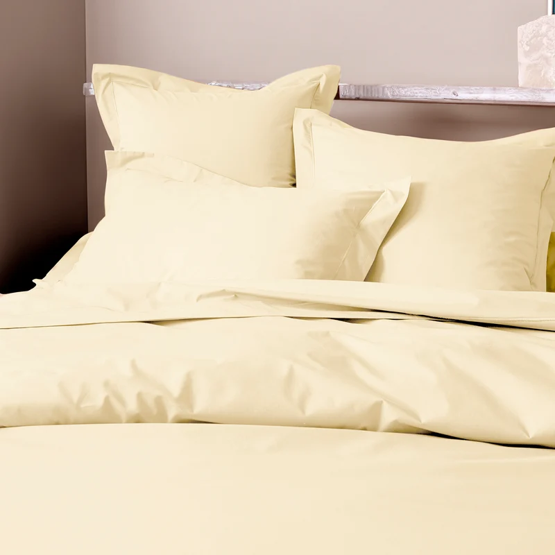 Housse de couette Percale 240 x 220 cm Pur Coton Peigné Longues Fibres 80 Fils/cm² Ivoire