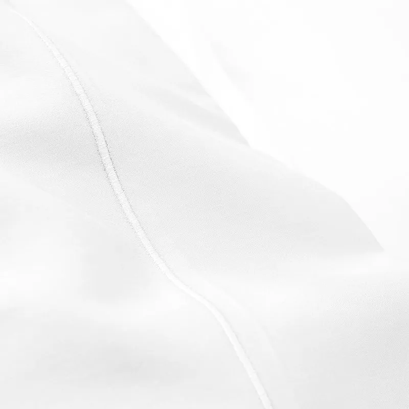 Drap Plat Percale 180 x 290 cm Pur Coton Peigné Longues Fibres 80 Fils/cm² Neige