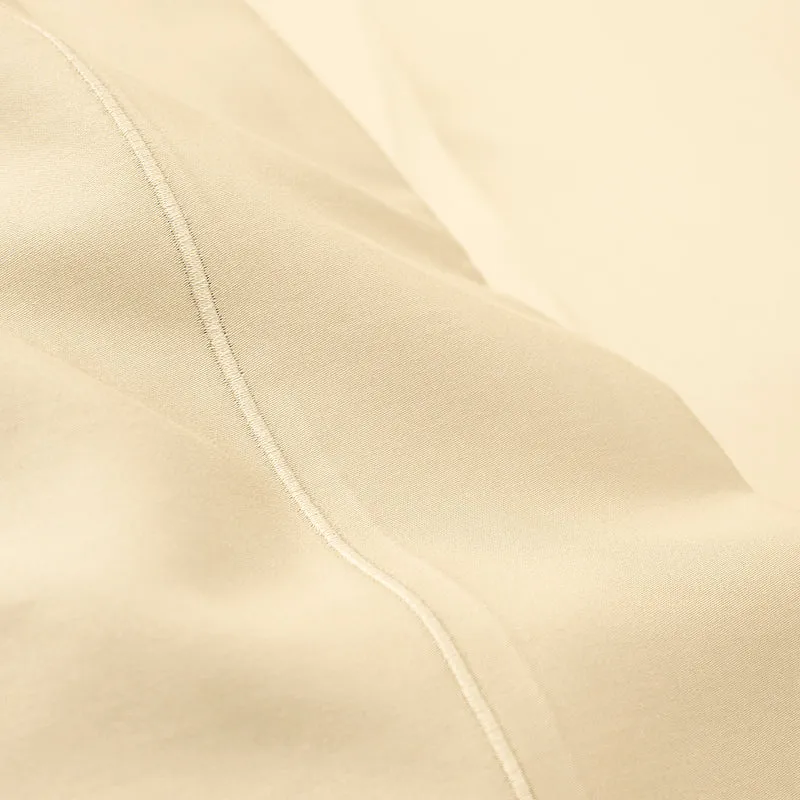 Drap Plat Percale 240 x 300 cm Pur Coton Peigné Longues Fibres 80 Fils/cm² Ivoire