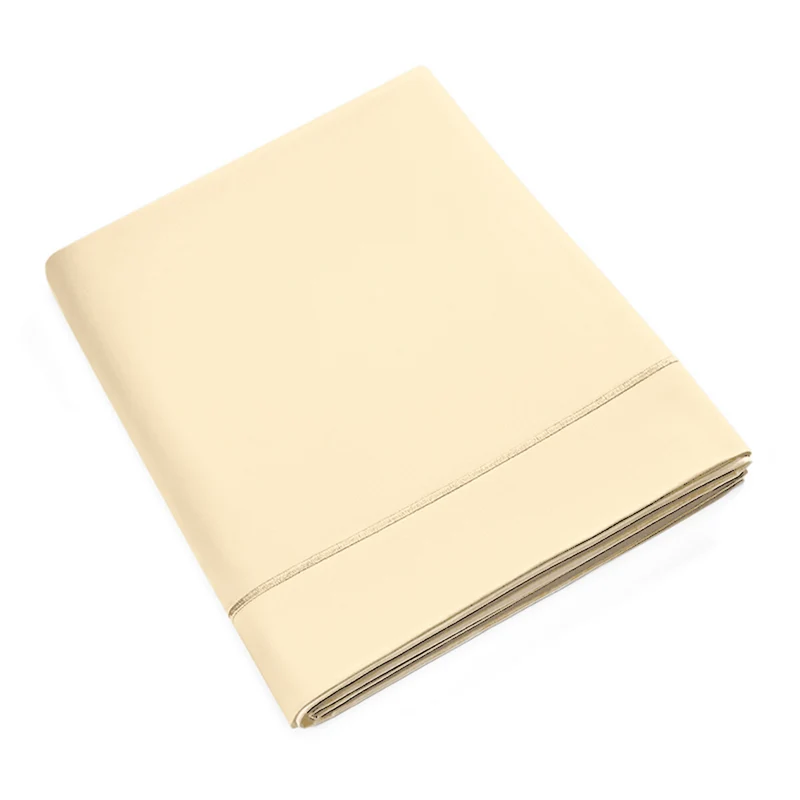Drap Plat Percale 240 x 300 cm Pur Coton Peigné Longues Fibres 80 Fils/cm² Ivoire
