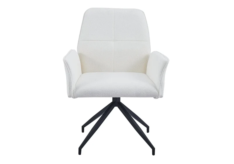 Fauteuils de table en tweed écru pivotants - Maty x2