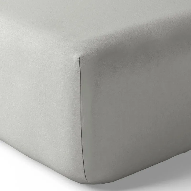 Drap housse Percale 90 x 190 cm Pur Coton Peigné Longues Fibres 80 Fils/cm² Perle