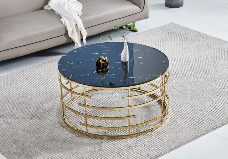 Table basse dorée transparent - Asiya