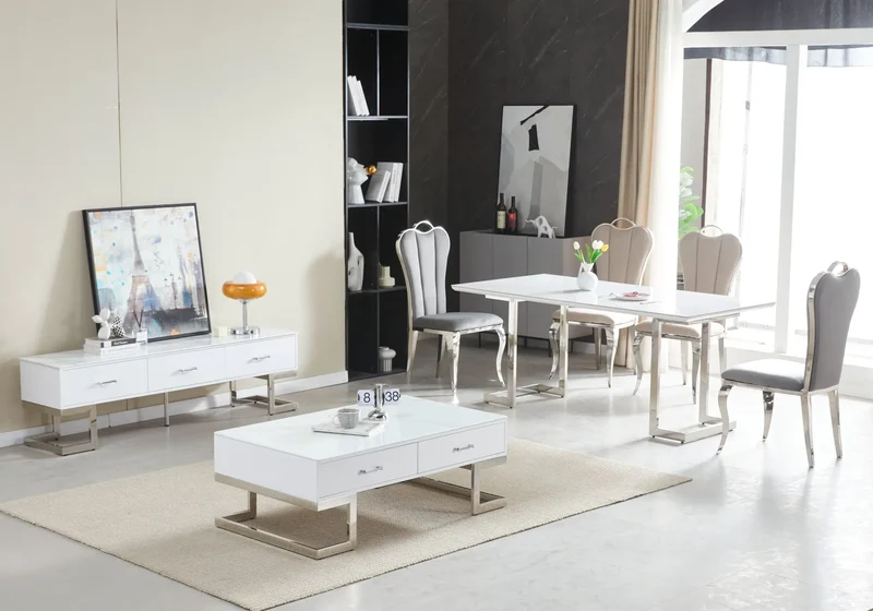 Table basse marbre blanc - Odel