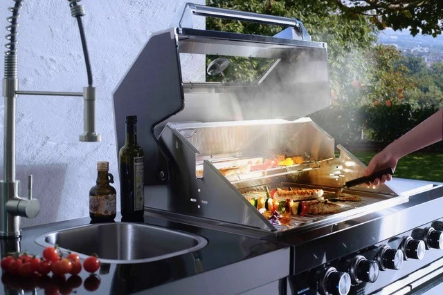 Cuisine d'extérieur CAMBRIDGE Noir Longueur 262 cm Largeur 60 cm