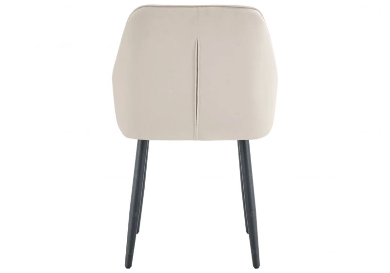 Chaises fauteuils capitonnés velours beige - Liora x2