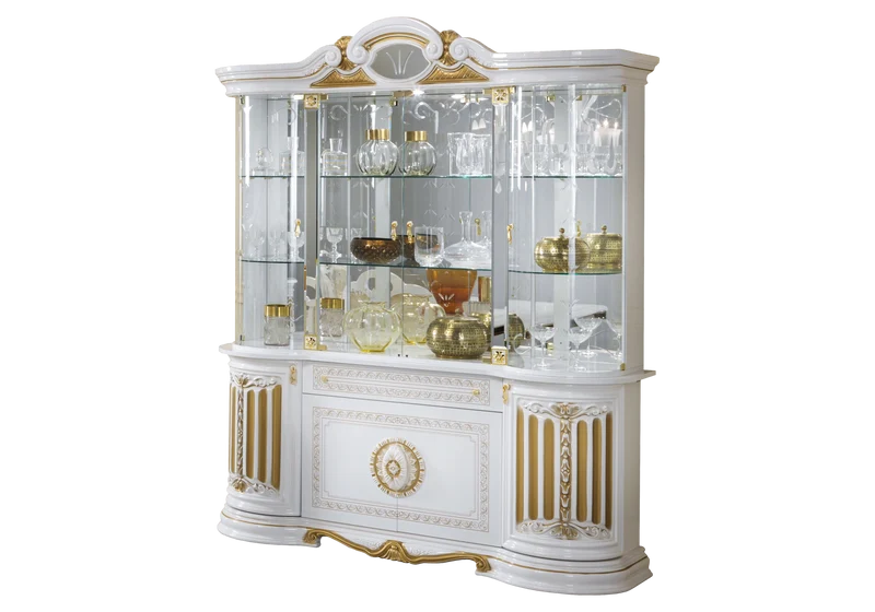 Salle à manger baroque blanc doré complète - NOBILE