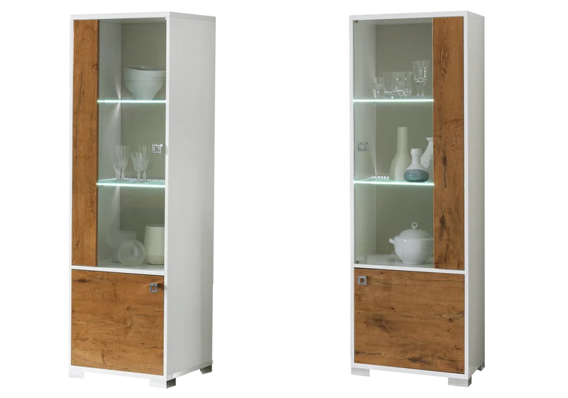 Salle à manger laquée blanc & bois naturel – SARAH