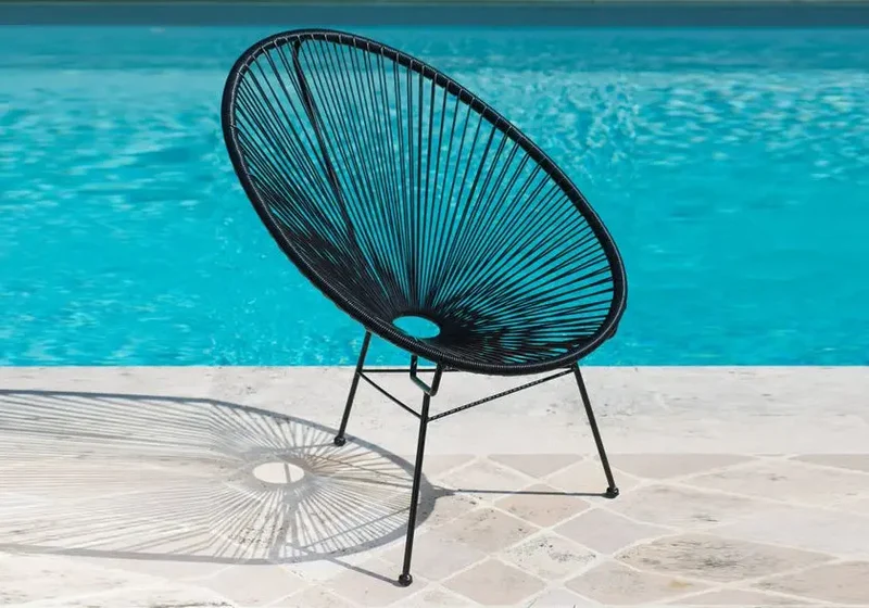 Fauteuil extérieur intérieur noir - Rosy