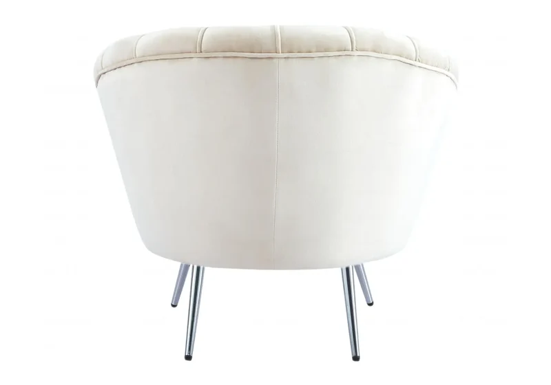 Fauteuil coquillage velours beige - Nymea