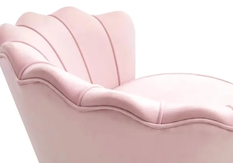Fauteuil coquillage velours rose - Nymea