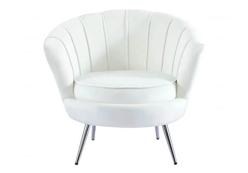 Fauteuil coquillage velours écru - Nymea