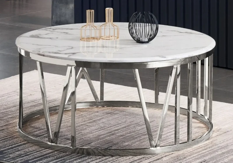 Table basse ronde en verre trempé - Geva