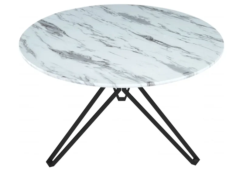 Table ronde noire marbre blanc - Iva