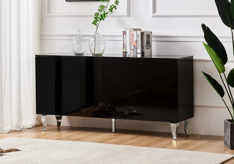 Buffet noir laqué design - Axel