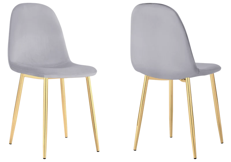 Chaises scandinaves en velours gris - Gina x6