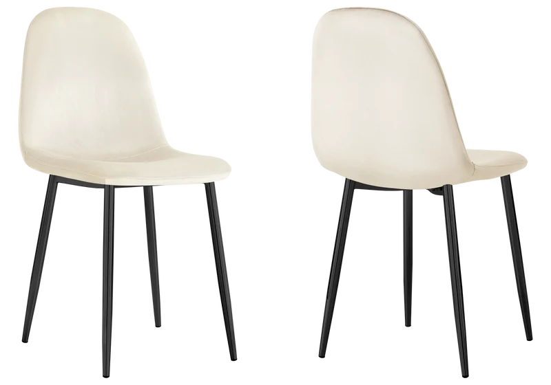 Chaises scandinaves en velours beige - Gina x6