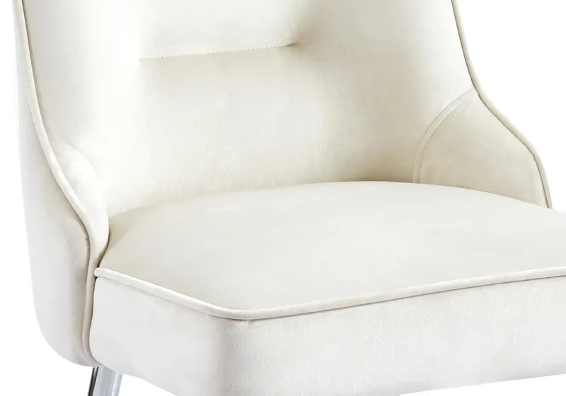 Chaise velours beige fermeture éclair argentée - Zip x2