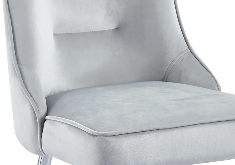Chaise velours gris fermeture éclair argentée - Zip x2