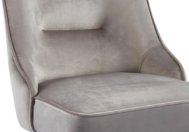 Chaise velours moka fermeture éclair argentée - Zip x2