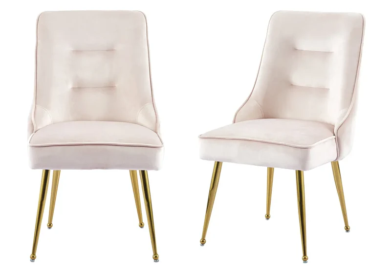 Chaise velours rose fermeture éclair dorée - Zip x2