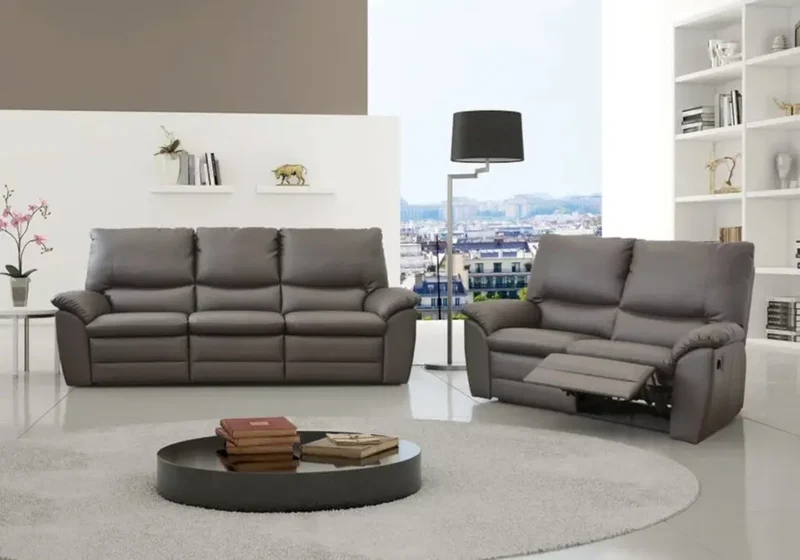 Fauteuil relax releveur en cuir crème motorisé - Carl